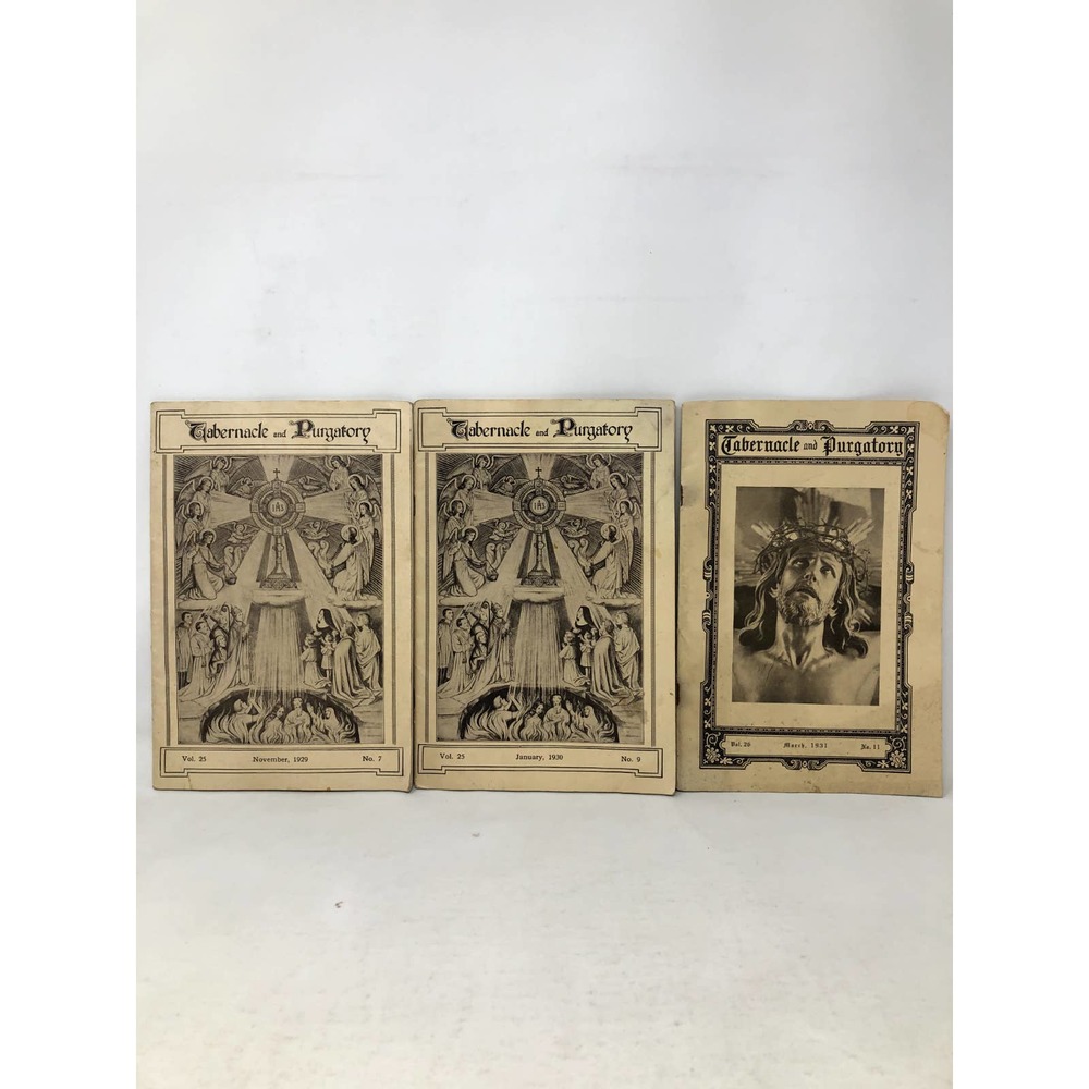 Lot of 3 Antique Tabernacle and Purgatory Booklets 7, 9, 11 Jesus 1929